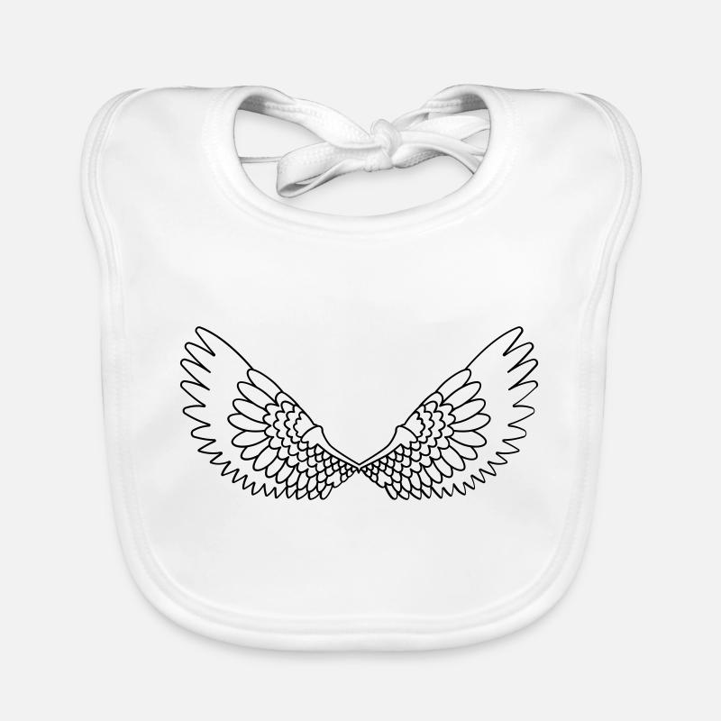 Open wings with feathers Organic Baby Bibs
