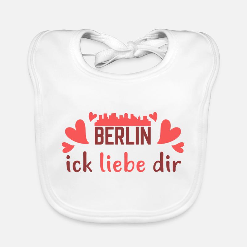Berlin Ick Liebe Dir Berliner Schriftzug Spruch Baby Bio-Lätzchen