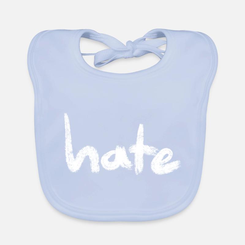 Hate Text white Baby Bio-Lätzchen