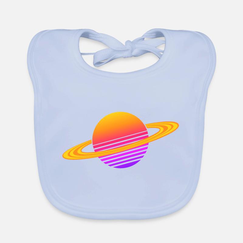 Synthwave Saturne Bavoir bio Bébé