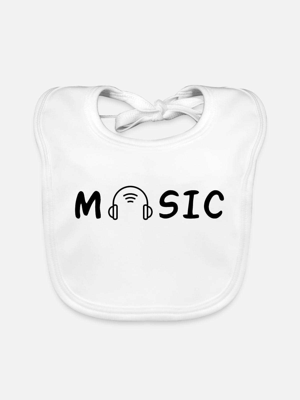 Music - Baby Bio-Lätzchen - Weiß - Vorne