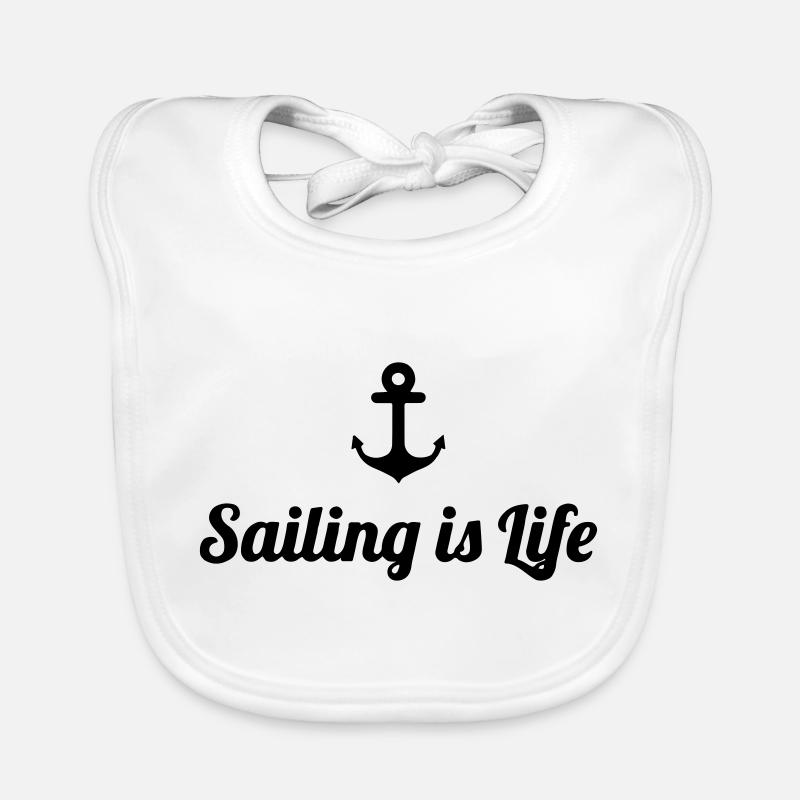 la voile, c’est la vie - Idée cadeau marin Bavoir bio Bébé