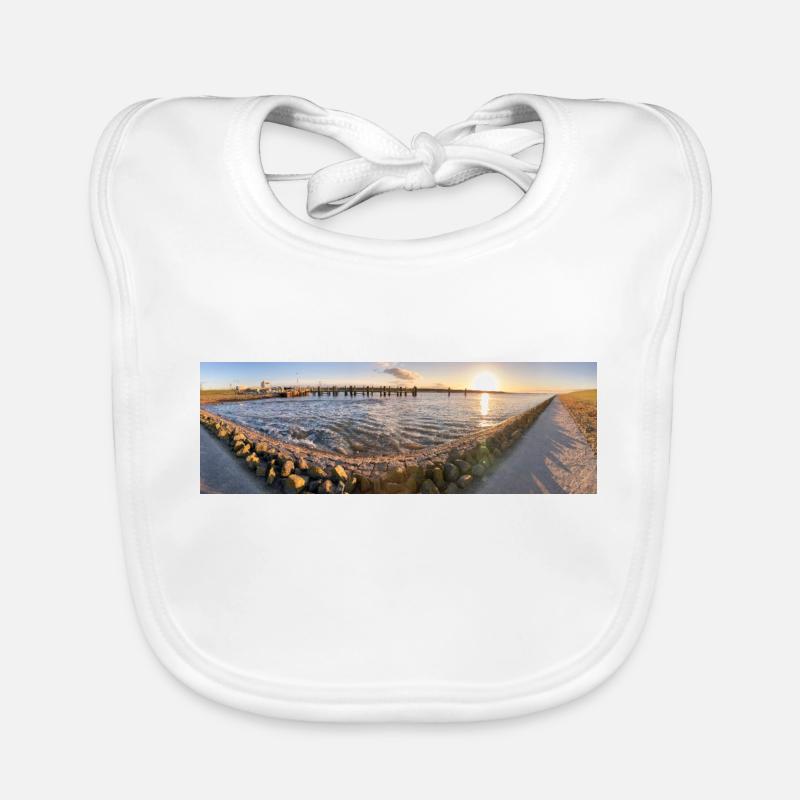 Panorama Coucher de soleil Husum Bavoir bio Bébé