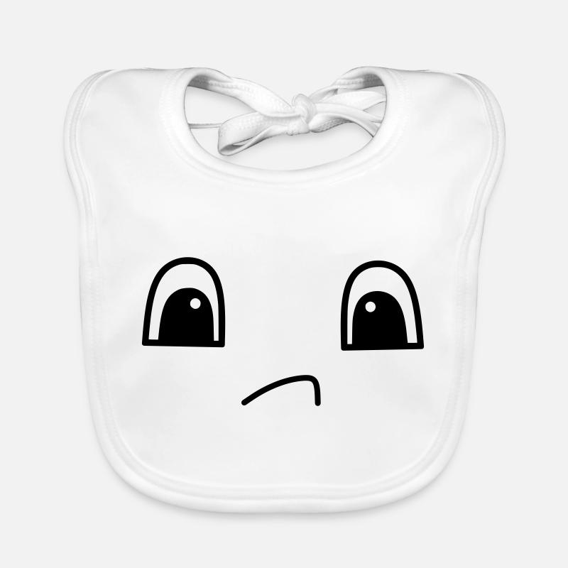 Cute sad face - Baby Bio-Lätzchen - Weiß