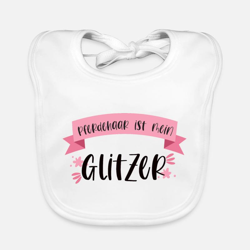 Pferd Reiten Glitzer Pferdehaar Pferde Geschenk Baby Bio-Lätzchen