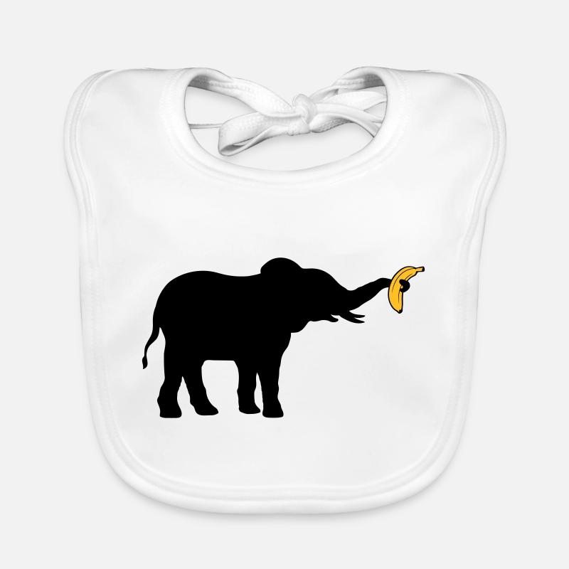 Grande silhouette d’éléphant banane Bavoir bio Bébé