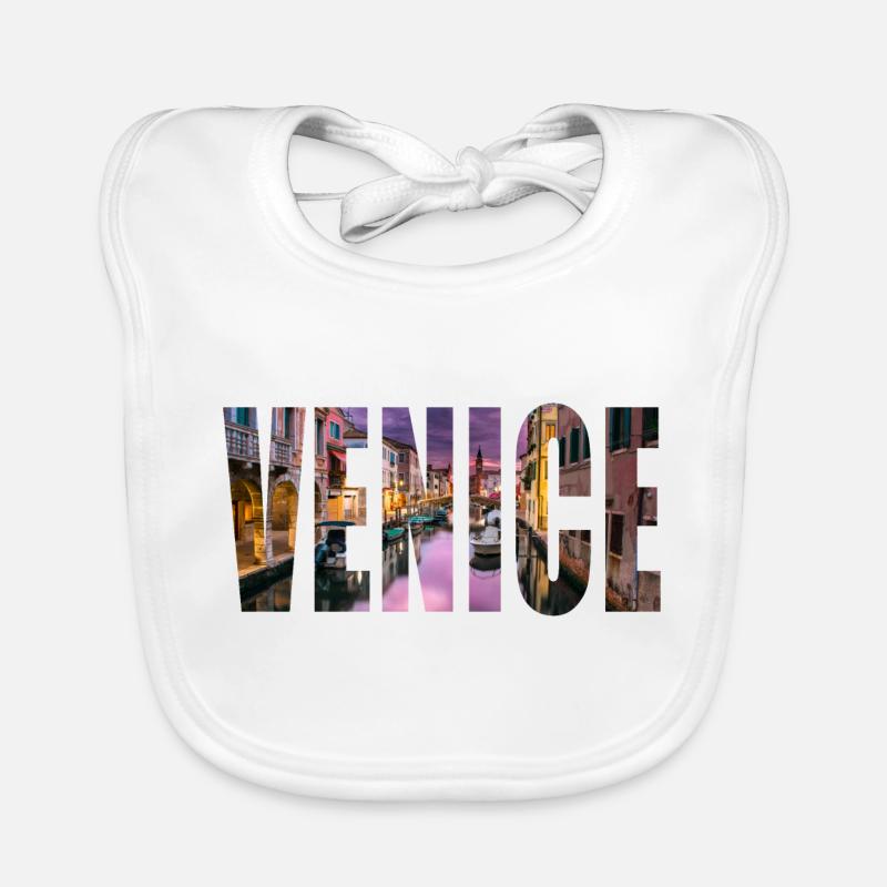 venise venise - Bavoir bio Bébé - blanc