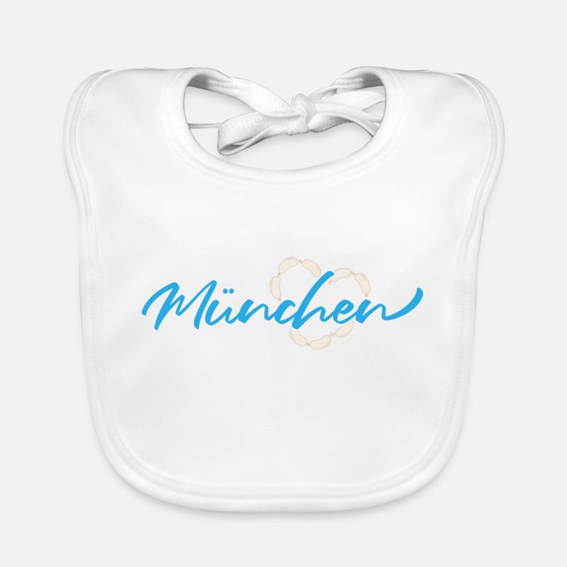 Mon cœur bat pour Munich - Bleu Bavoir bio Bébé