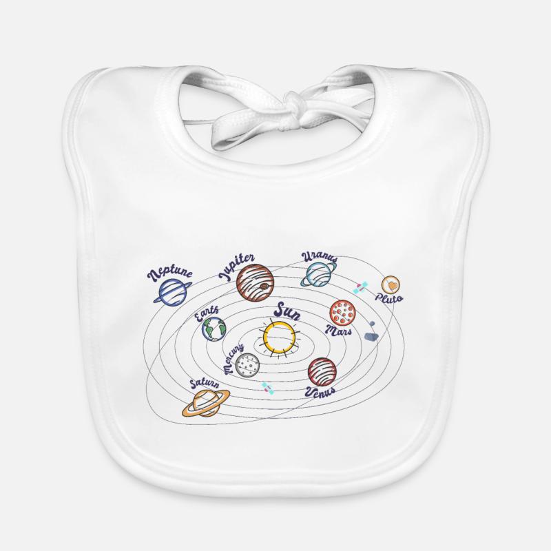 Solar System Planets Kids Knowledge Outer Space Organic Baby Bibs