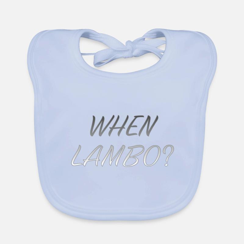 WENN LAMBO GRAU Baby Bio-Lätzchen