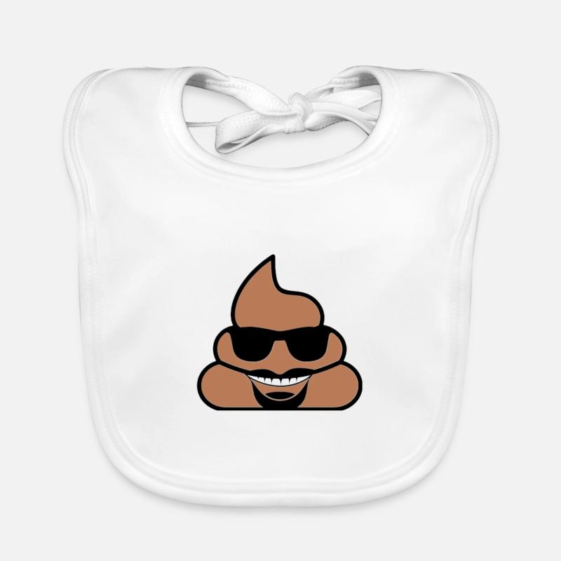 Caca avec des lunettes - Bavoir bio Bébé - blanc
