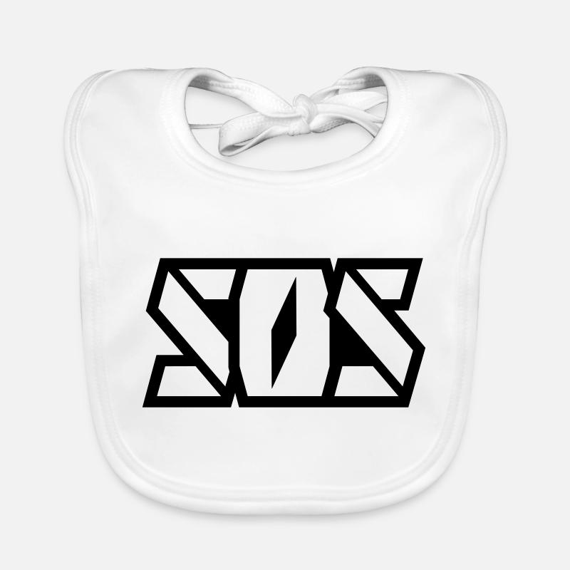 SOS Schriftzug Baby Bio-Lätzchen