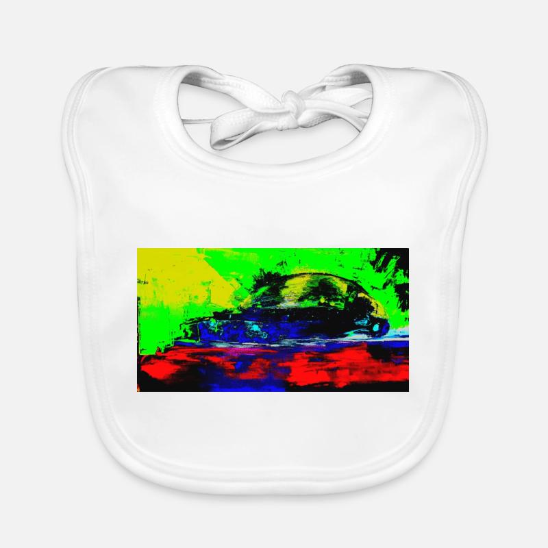 Neon Abstrait Retro Car Design Coop Artiste BiBi-2 Bavoir bio Bébé