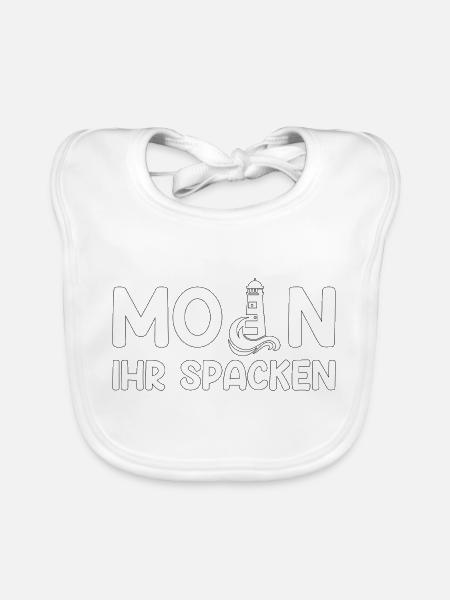 Moin Spruch Leuchtturm Norden Geschenk - Baby Bio-Lätzchen - Weiß