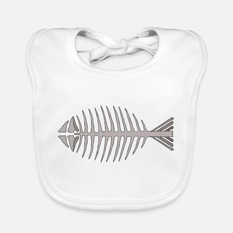 Fish skeleton Organic Baby Bibs