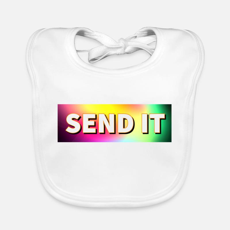 SEND IT box logo Organic Baby Bibs
