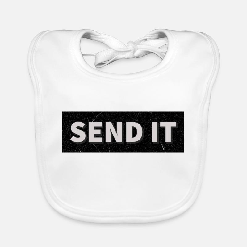 SEND IT Box Logo Organic Baby Bibs