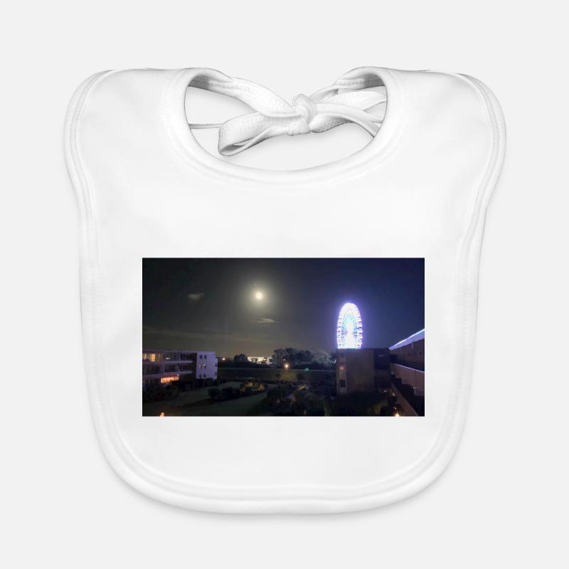 Grande roue grömitz la nuit - Bavoir bio Bébé - blanc
