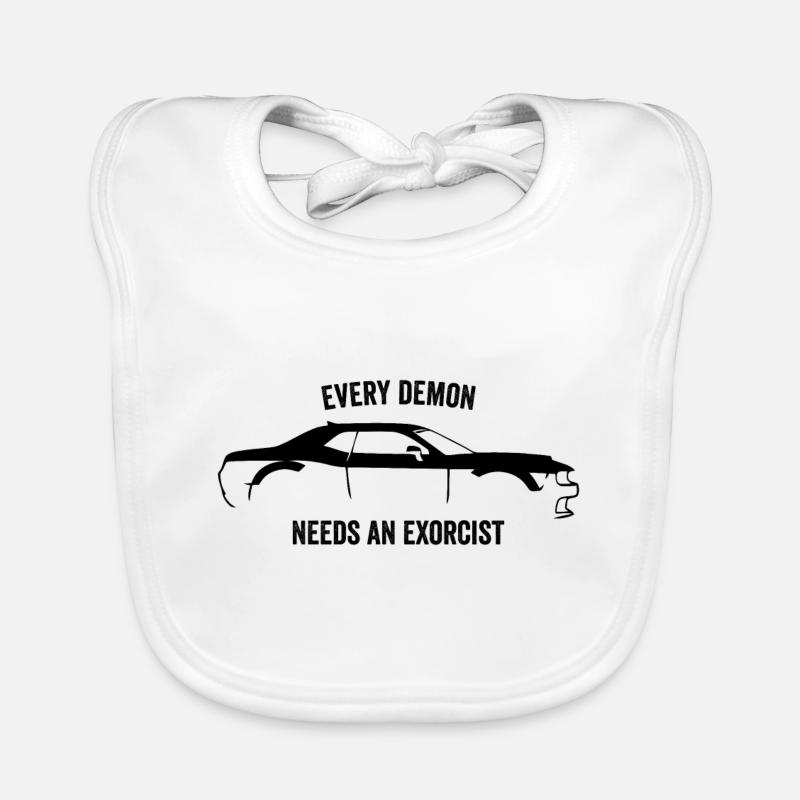 CHALLENGER DEMON SLOGAN Organic Baby Bibs