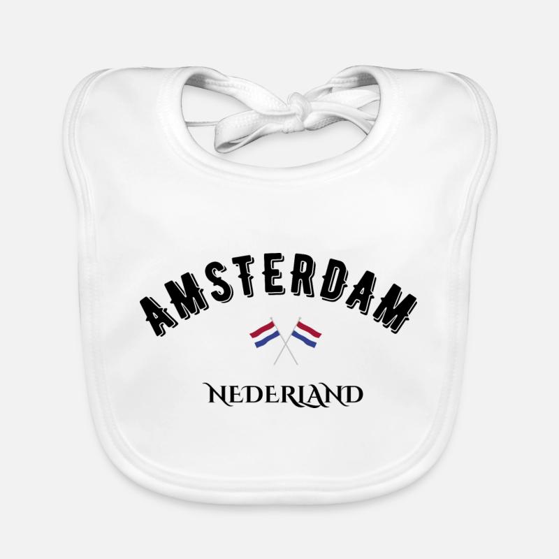 Amsterdam nederland - Bavoir bio Bébé - blanc