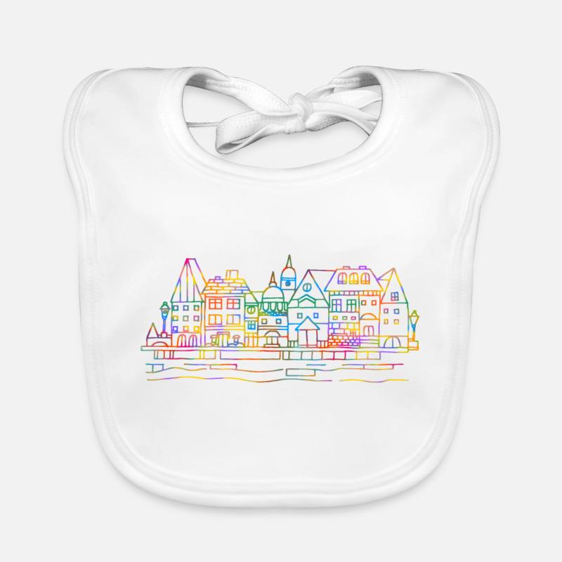 Maisons colorées Bavoir bio Bébé