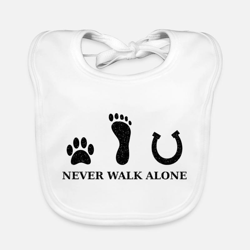 Never walk alone black Organic Baby Bibs