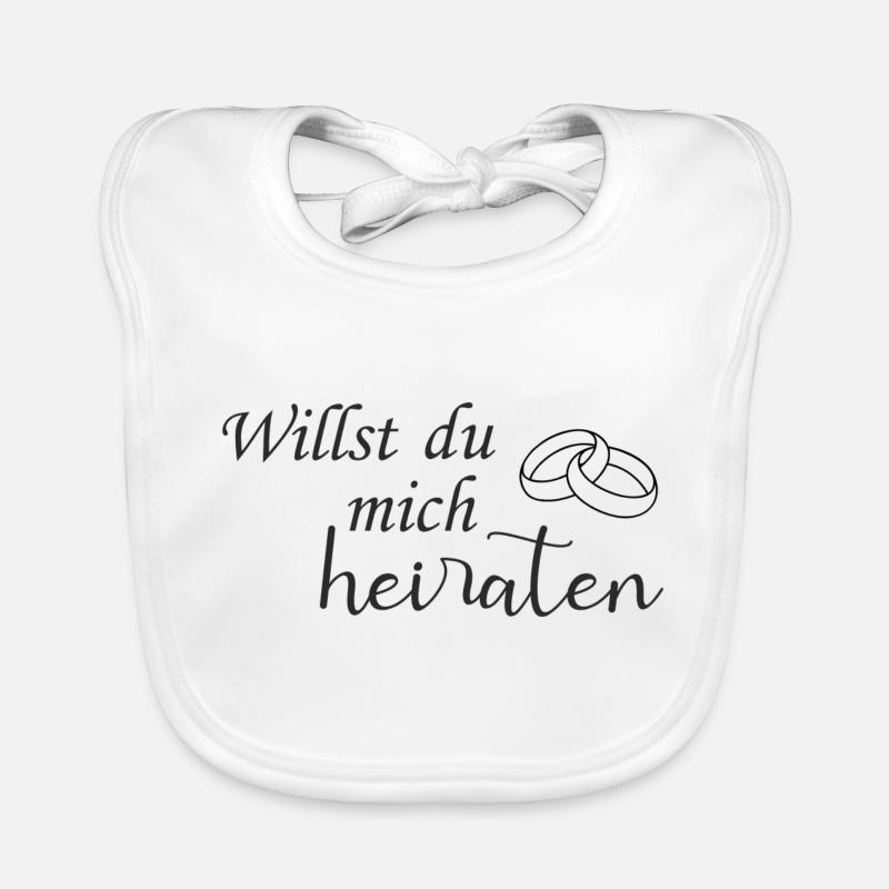 Willst du mich heiraten - Baby Bio-Lätzchen - Weiß