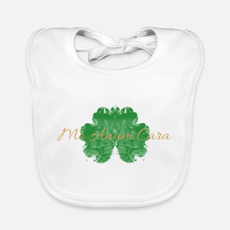 MoAnam Cara Shamrock - Baby Bio-Lätzchen - Weiß