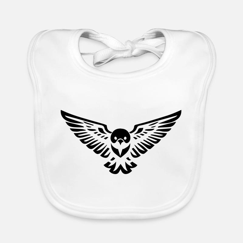 bird type owl or eagle flying in front Organic Baby Bibs