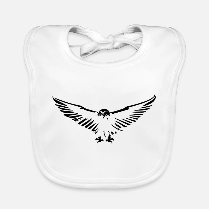 Flying eagle opening its wings stylized simple Organic Baby Bibs
