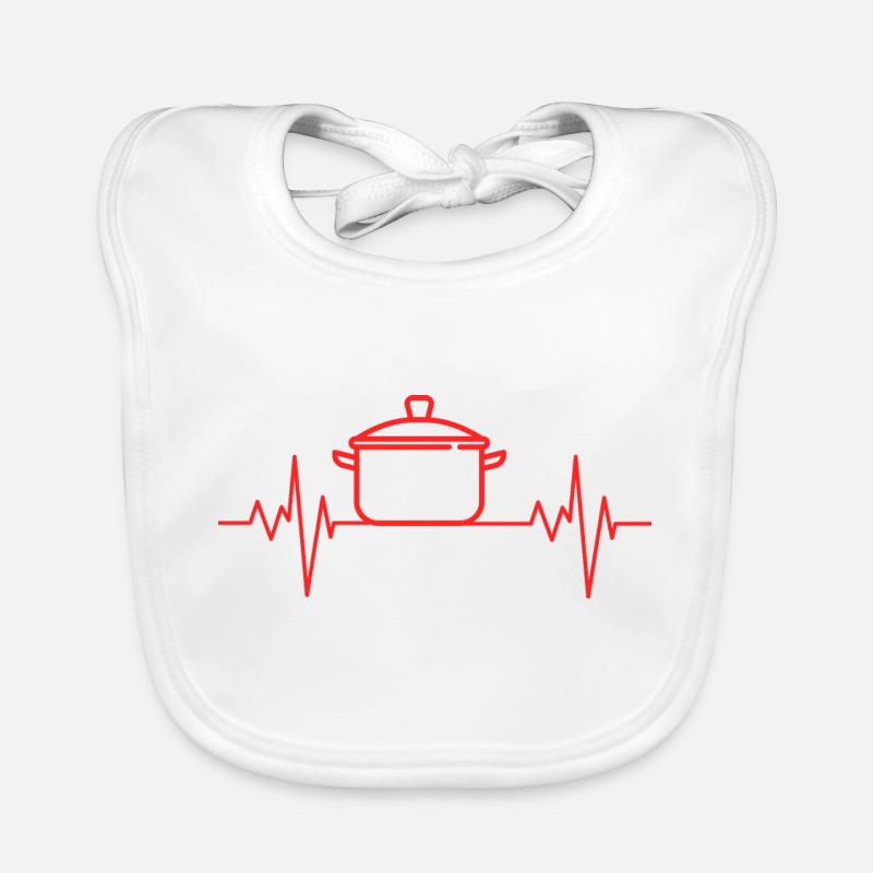 Leidenschaft Kochen / Essen/ Backen Herzschlag EKG Baby Bio-Lätzchen