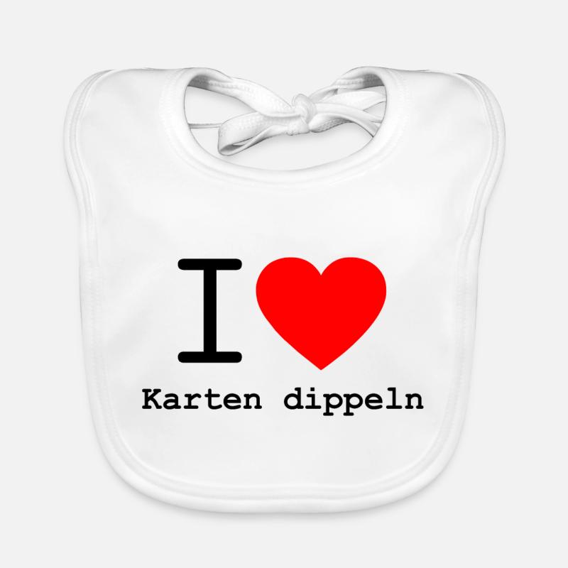 i love Karten dippeln - Karten spielen Baby Bio-Lätzchen