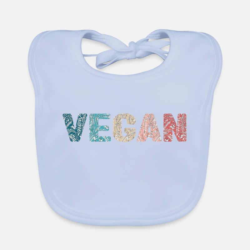 Vegan - botanical pattern - couleur vacances Bavoir bio Bébé