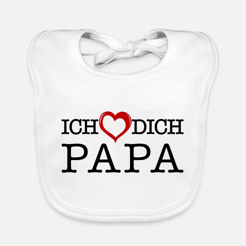Ich liebe dich Papa - Baby Bio-Lätzchen - Weiß
