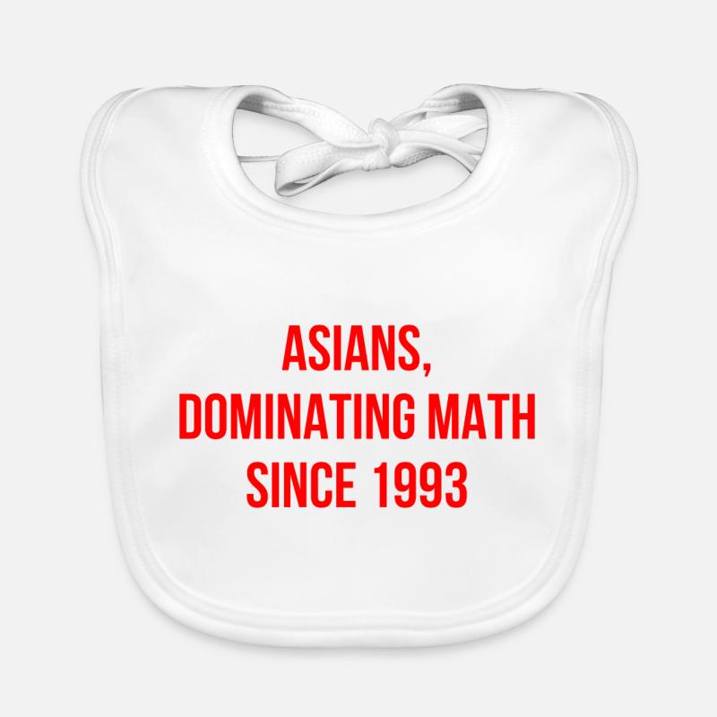 Asiaten Mathe Spruch Englisch - Baby Bio-Lätzchen - Weiß