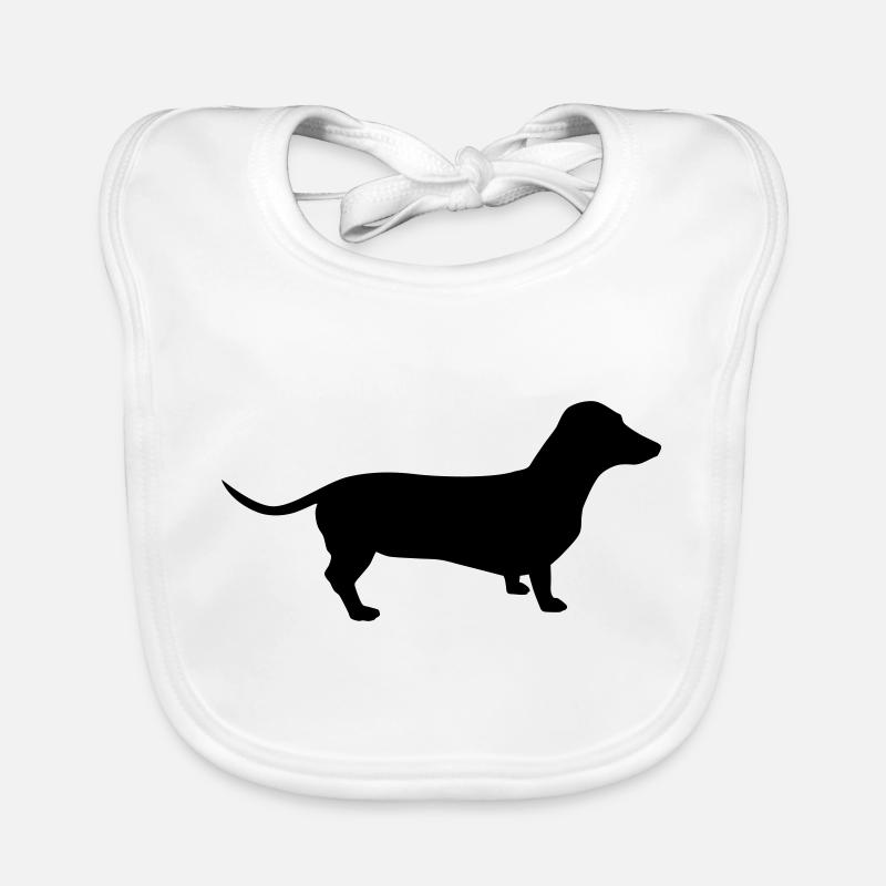 Dachshund Silhouette 1 Organic Baby Bibs