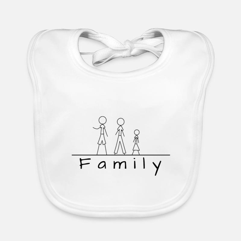 Strichmännchenfamilie Baby Bio-Lätzchen