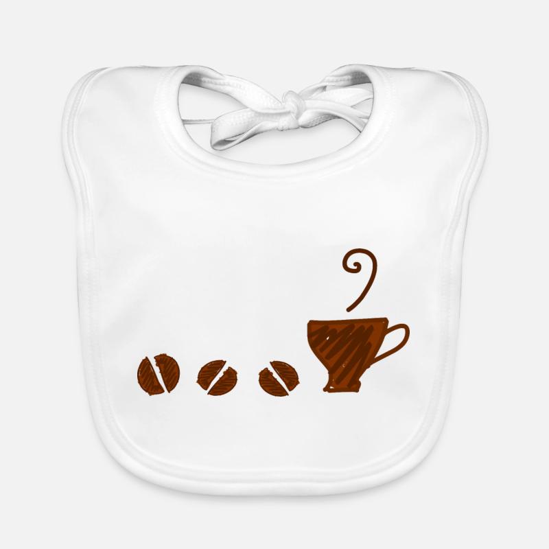 Kaffee - Baby Bio-Lätzchen - Weiß