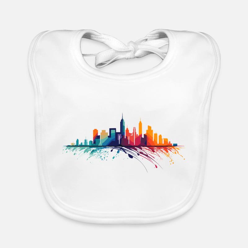 bunte Skyline Baby Bio-Lätzchen