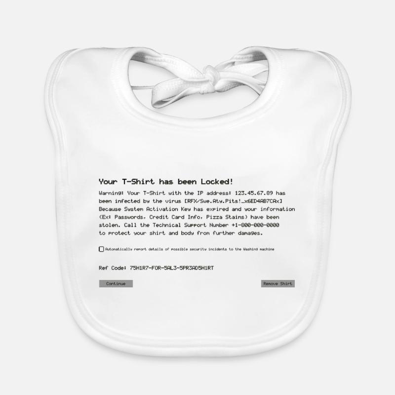 Virus Error Computer Shirt Citation drôle Bavoir bio Bébé