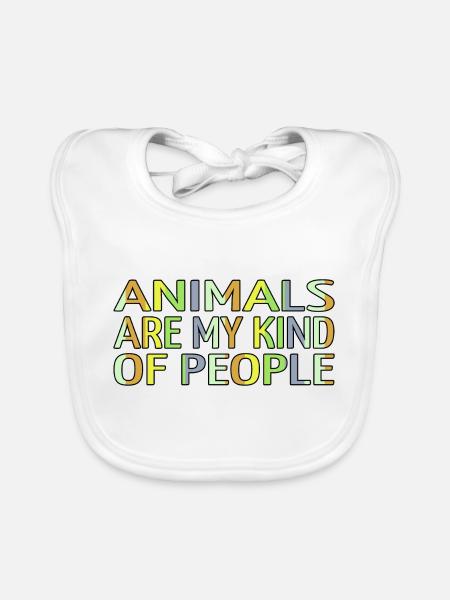 Défenseurs des droits des animaux Bien-être animal présent - Bavoir bio Bébé - blanc - Devant