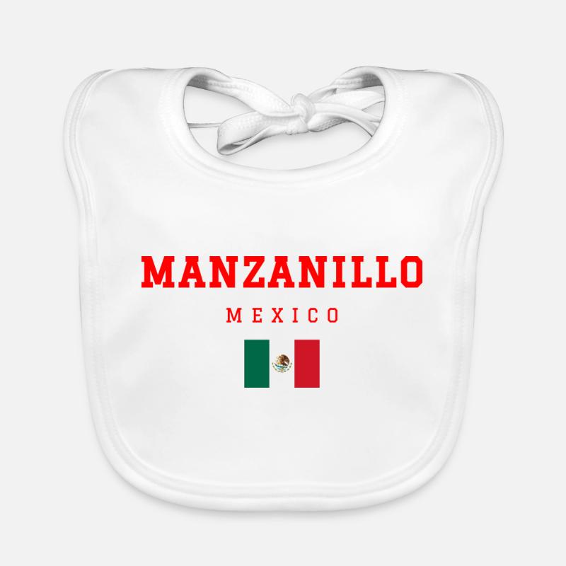 Manzanillo, Mexique - Bavoir bio Bébé - blanc