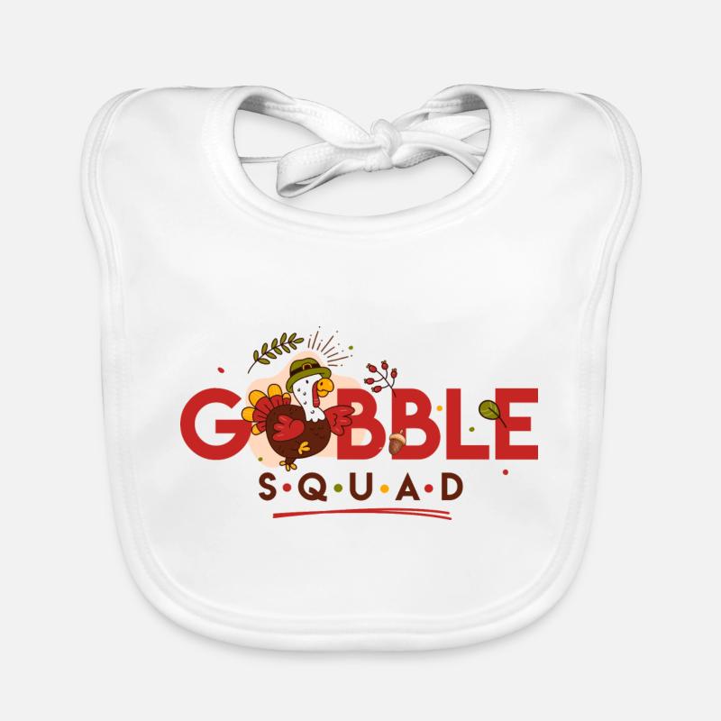 Gobble Squad, Thanksgiving, Drôle de dinde. Bavoir bio Bébé