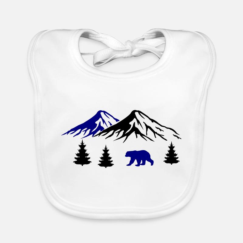 mountains, bear, nature Organic Baby Bibs