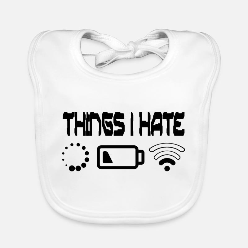 Things I Hate Programmer Outfit Gamer Fun Gift - Baby Bio-Lätzchen - Weiß