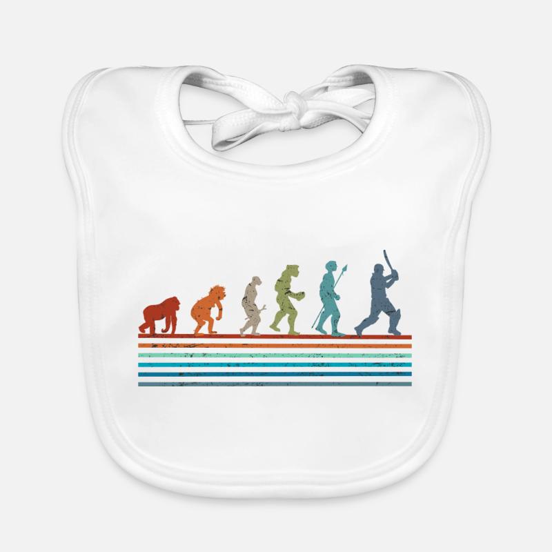 Retro-Vintage-Cricket-Evolution Baby Bio-Lätzchen