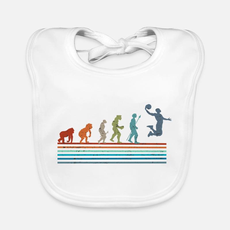 Retro Vintage Basketball Evolution Baby Bio-Lätzchen