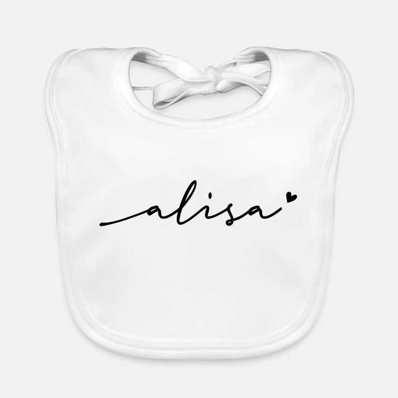 Nom cursif d’Alisa Bavoir bio Bébé