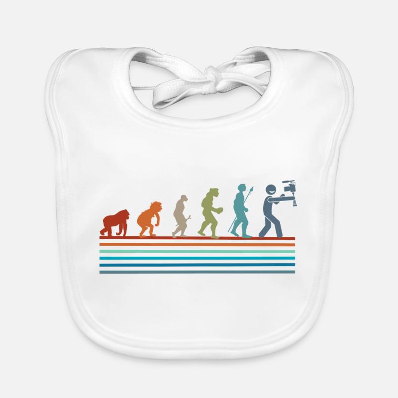 Retro Vintage Social Media Evolution Baby Bio-Lätzchen