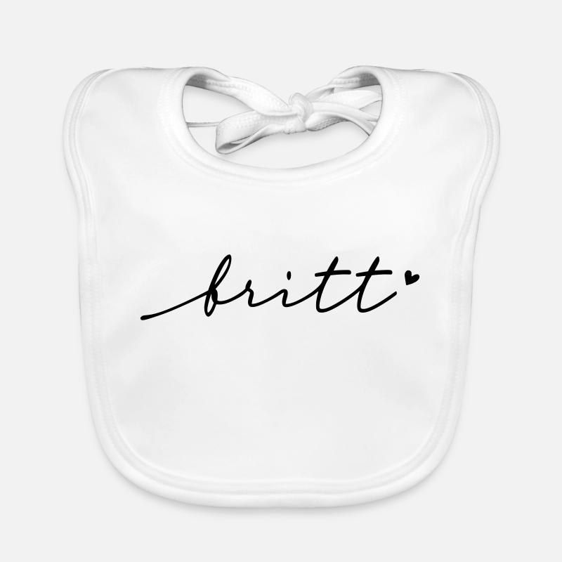 Britt Cursive Name Organic Baby Bibs